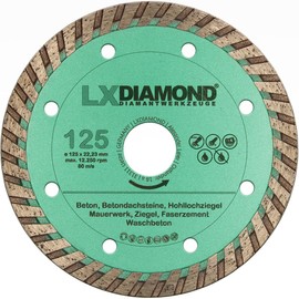 LXDIAMOND Diamond Cutting Disc 125 mm x 22.23 mm Diamond Disc Concrete Disc for Stone Concrete Masonry 125 mm Suitable for Angle Grinders Wall Chaser Slot Milling - Premium Quality