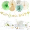 Sage-Green Champagne-Beige Baby Shower Party-Decorations - 21pcs Girls Boy Welcome