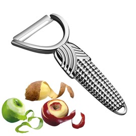 Huakai Swivel Vegetable Peeler, Widened Handle and Ultra Sharp Stainless Steel Blades - Perfect Kitchen Peeler For Veggie, Fruit, Potato, Carrot, Apple - Silver