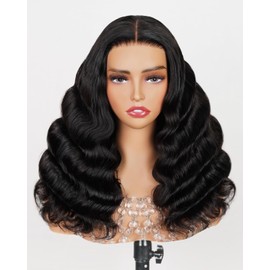 Arabella 5x6 Ready to Go Glueless Wigs Human Hair 230% Density Lace Front Wigs 12A Human Hair Pre Cut Lace Wigs Pre Plucked Bleached Knots New Body Wave Wig Human hair (18inch, 5x6 New Body Wave Wig)