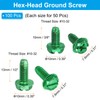 PATIKIL Grounding Screws Kit,100 Pcs 10-32 x 3/8" Hex Flanged