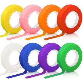 Hengxinchen 8 Colour Masking Tape Painter's Tape, 15 mm x 20 m Coloured Tape, Colourful Decorative Tape, DIY Masking Tape Processing, Colourful Tape for Crafts, Art Lessons, Painters, Children, Wall