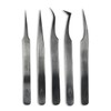 Microdissection Forceps Set - 5 Micro-point Forceps, Gunmetal Gray Stainless