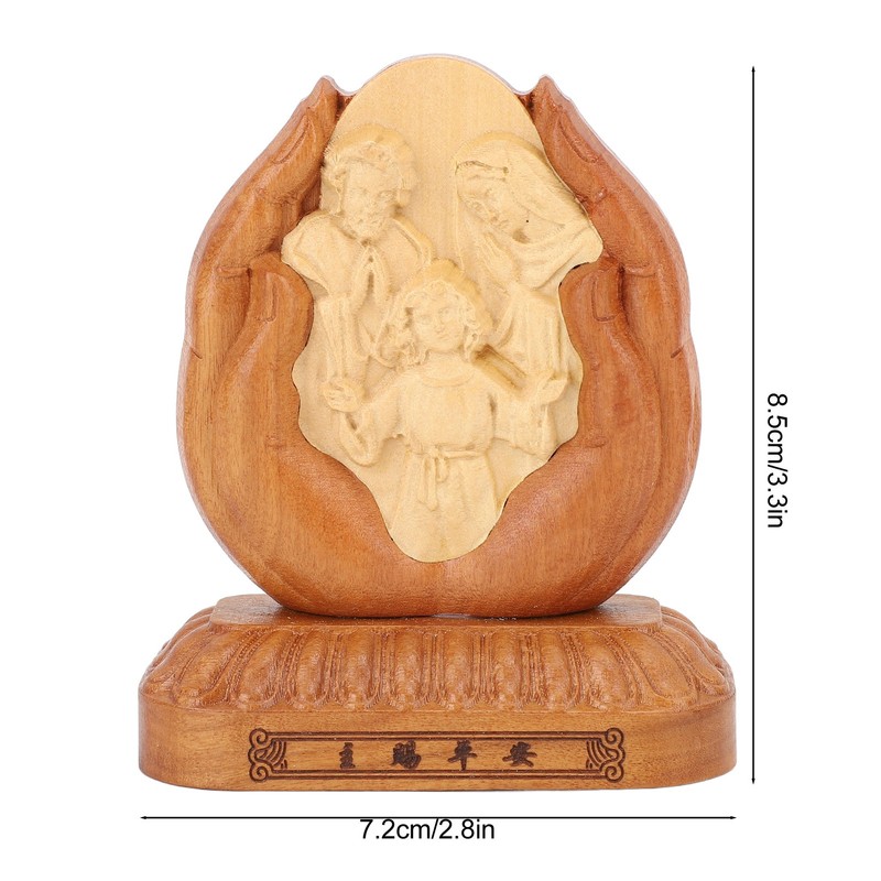 Wooden Holy Family Figurine Statue Exquisite Delicate Durable Stable Beech