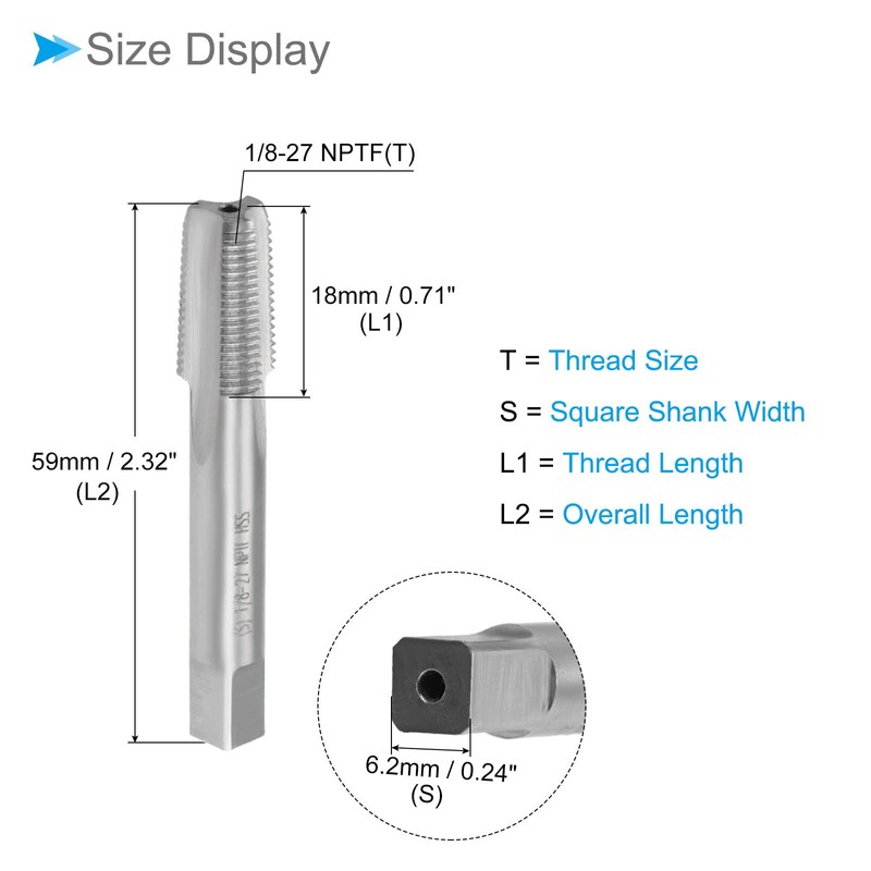 CoCud Thread Milling Taps, 1/8-27 NPTF Thread H2, Machine 3