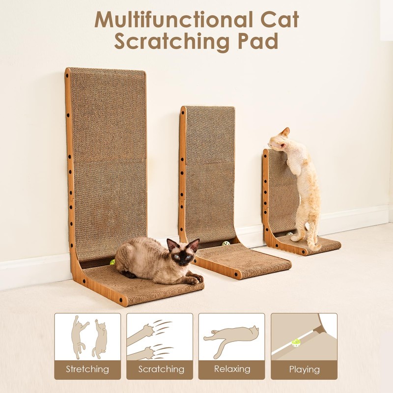 EHEYCIGA Cardboard Cat Scratcher for Indoor Kitten Cats, 19 Inch