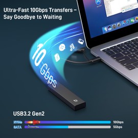 Xiaobi M.2 NVMe SSD Enclosure, Tool-Free Installation, USB 3.2 Gen 2 (10 Gbps) to NVME M-Key/(B+M) Key PCIe NVMe Adapter Support UASP and Trim, for SSDs 2230/2242 /2260/2280