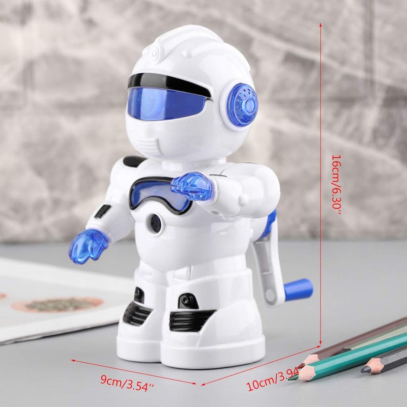 WE-HYTRE Manual Pencil Sharpener Robot Shape Desk Sharpener for Kids