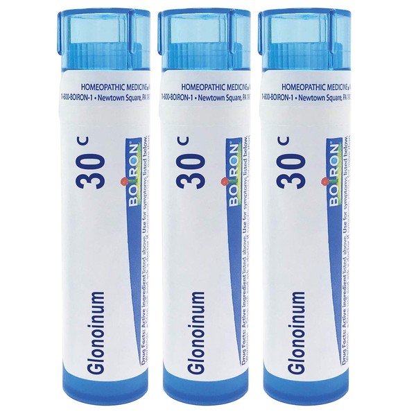 Boiron Glonoinum 30c Homeopathic Medicine for Sudden hot Flash and Headache - Pack of 3 (240 Pellets)