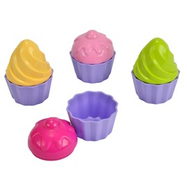 Simba 107102508 - Sandformen Cupcake, 8 Teile, 6cm Durchmesser, Sandkastenspielzeug, Sandspielzeug, Sandkuchen, ab 1 Jahr