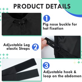 MIGOHI Dog Rain Coat, Hooded Rain Jacket for Dog | Adjustable Hood and Hind Leg Straps Dogs Rain Coat, Reflective Strap for Night Walking, Black, XL