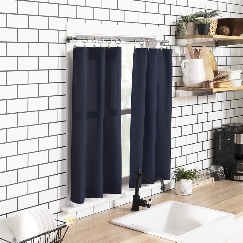 No. 918 Martine Microfiber Semi-Sheer Rod Pocket Kitchen Curtain Valance