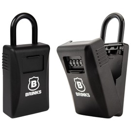 BRINKS - 79mm Outdoor Lock Box, 2 Pack - for Outdoor and Indoor Use, Weather Resistant - 4-Dial Resettable Combination - Increased Security with Hardened Steel Shackle, Black