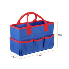 HARFINGTON Garden Tool Bag 12.99" x 5.91" x 8.66" Large Oxford Bag with Pockets Garden Tote Bag Gardening Plant Tool Organizer Storage Carrier Store for Outdoor Women Men, Blue