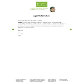 Sanct Bernhard Eye Wrinkle Balm with Collagen, Avocado Oil, Jojoba Oil 15 ml