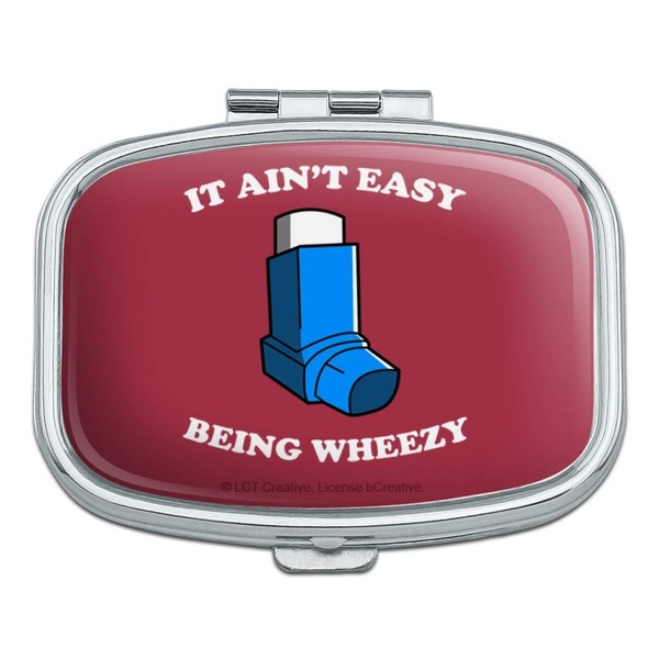 It Ain't Easy Being Wheezy Asthma Inhaler Funny Humor Rectangle Pill Case Trinket Gift Box