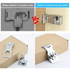 Glosoni Small Hasp and Staple Metal Lock Hasp Door Buckle Safety Door Clasp Knob Shed Locks for Cabinets Cupboard Drawer Gate