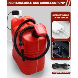 FUELIO Rechargeable Fuel Transfer Pump - Electric Gas Pump For Gas Can - Auto Stop Gas Transfer Pump