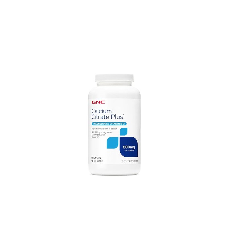 GNC Calcium Citrate Plus 800mg Supplement, Supports Bone Health, 45