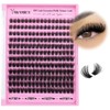 Yawamica Cluster Eyelash Extensions Fluffier 10-16mm Wispy Lash Clusters 100D