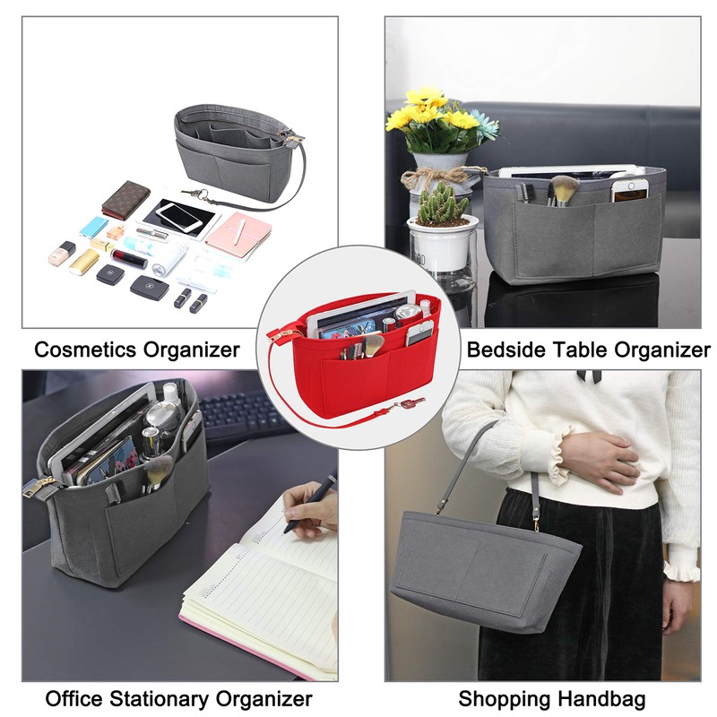 Soyizom Felt Handbag Organiser Purse Organiser Felt Insert Bag Organiser