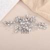 Teyglen Bride Crystal Wedding Hair Comb Bridal Headpiece Handmade Silver