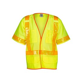 Kishigo 1201A Ultra-Cool Polyester Mesh Prismatic Vest, 3X-Large, Lime