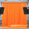 Orange Backdrop Curtain 4 Panels-Wrinkle-Free Orange Curtains Polyester Photography Drapes