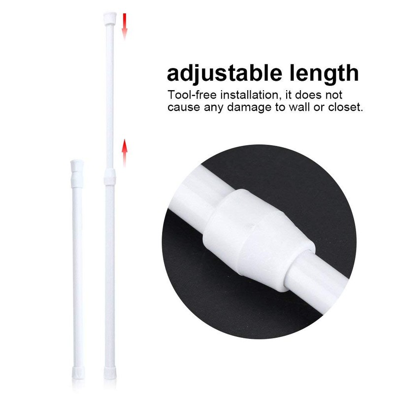 ASHATA Barra de tensión Ajustable con Resorte Ajustable Ducha Cortina
