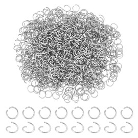 UNICRAFTALE 1000 Stück Offene Biegeringe 9mm Edelstahl Biegeringe Runde Ringe Schlüsselanhängerringe Metallverbindungsringe Für Die Schmuckherstellung Für Ohrringe Armbänder Halsketten Und Anhänger