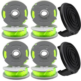 YHLFOOZ WA0014 Trimmer Line, 20ft 0.080" Grass Trimmer/Weed Eater/Edger Auto-Feed Spool Line Compatible with Worx WG168 WG184 WG190 WG191, with WA0037 Cap (8+2 Pack)