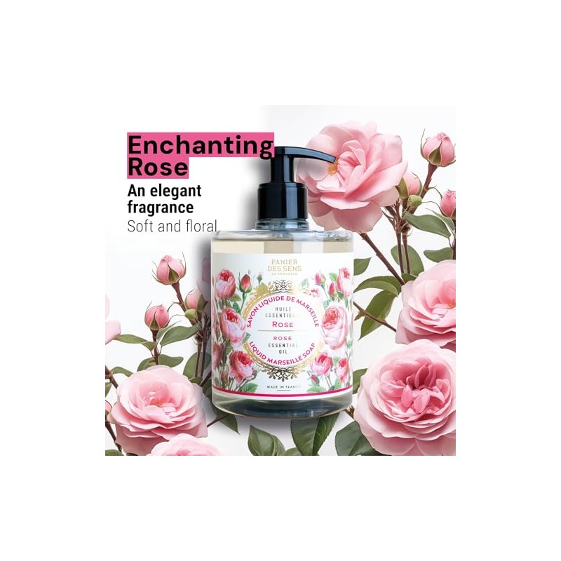 Panier des Sens Liquid Marseille Soap, Rejuvenating Rose, 16.9 Ounce