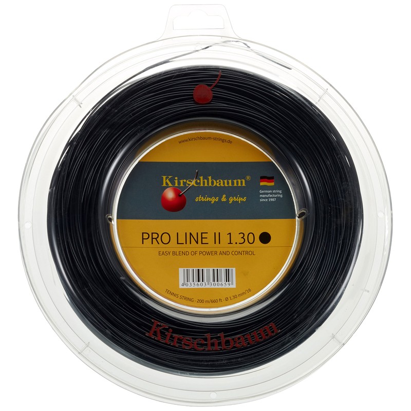 Kirschbaum Reel Pro Line II Tennis String, Black, 1.25mm/17-Gauge, PLII125-200