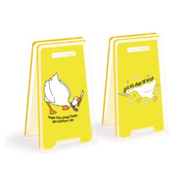 2PCS Funny Office Cubicle Decor, Fun Silly Goose Acrylic Sign Sticky Note Holder Gifts for Women Men Bosses Day Manager Supervisor Leader, Teacher, Boss Lady, Employees, White Elephant Gifts