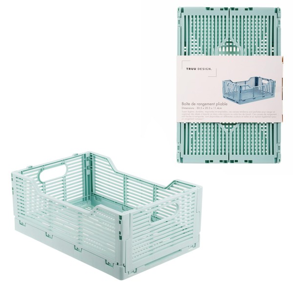 Truu Design Folding Plastic Crates, 30.5 x 20.3 x 11.4cm,