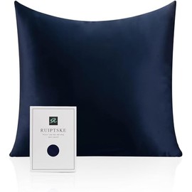 Oeko-TEX® Certified Silk Pillowcase for 100% Silk Pillow 22 Momme Certified Hair and Skin Benefits Anti Aging, Anti Dust Mite (Blue, 60 x 60 cm)