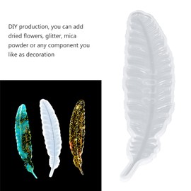 Molde de Pluma de Silicona de 5 Uds, Molde de Fundición de Epoxi con Forma de Pluma, Molde de Silicona para Marcapáginas DIY para Proyectos Artesanales