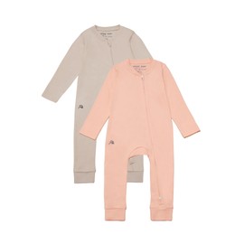 Sproot Baby Premium Organic Cotton Footless Sleepsuits | Ocean & Sand 2 Pack, Newborn | Unisex Baby & Toddler Nightwear with 2-Way Zip & Mittens | Comfort & Easy Changing (Seashell/Sand, 3-6m)
