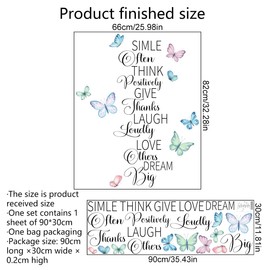 WOHAHA Butterfly Inspirational Wall Decals Bible Verses Quotes Wall Decor Stickers Motivational Home Decoration Peel and Stick Removable Wall Murals Teen Girls Bedroom Studyroom Classroom Wall Décor
