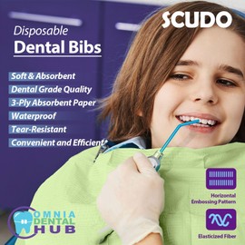 100PCs Dental Bib Sheet for Patients 13" x 18" by Omnia ONE | Dental Grade Scudo 7.2g Soft & Waterproof 3Ply Dental Bibs | Dentist Tray Green Cover and Nail Table Cover Supplies