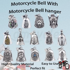 amavoler Motorcycle Bell With Motorcycle Bell hanger- bells accessory or key chain for luck on your journey. (Finger-2)