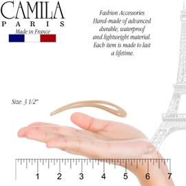 Camila-Paris CP3096 French Twist Stick Clip Pins, beige, ondulado horquilla para el pelo en forma de U para niñas en espiral Updo Bun Holder, moda flexible duradero accesorios para el cabello para muj