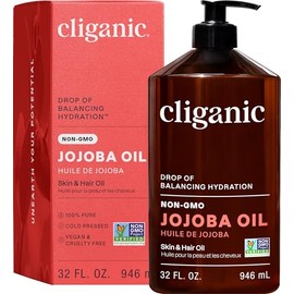 Cliganic Aceite de Jojoba 100% Puro a Granel Sin Hexano ni Refinar 946 ml