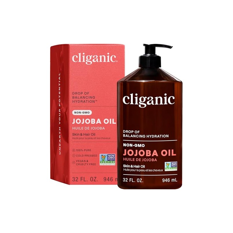 Cliganic Aceite de Jojoba 100% Puro a Granel Sin Hexano
