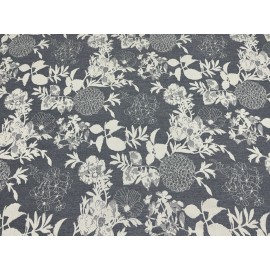 Sunbrella Grey White  Floral  100%  Acrylic  Outdoor  Upholstery  Cushion Pillow  Fabric