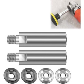 DYKK Angle Grinder Extension Connection Rod, 80mm M10 Threaded Shaft Buffer Polisher Extend Adapter Levers with Upper and Lower Pressure Plate, Polishing Grinding Joint Tools(2 Pcs)