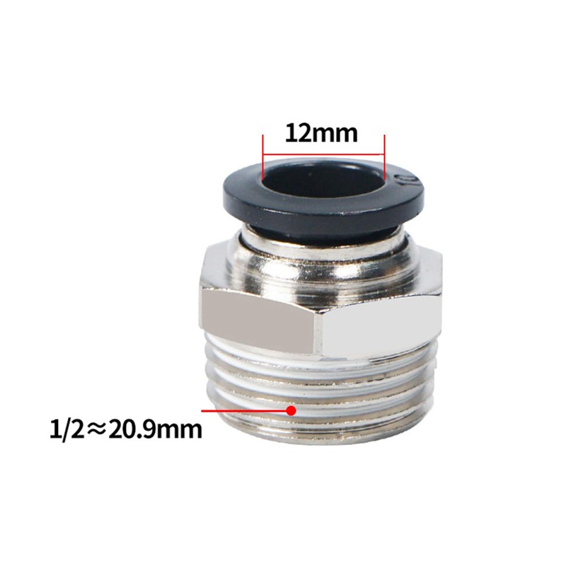 10 Pcs Straight Pneumatic Connectors, Black Air Hose Push to
