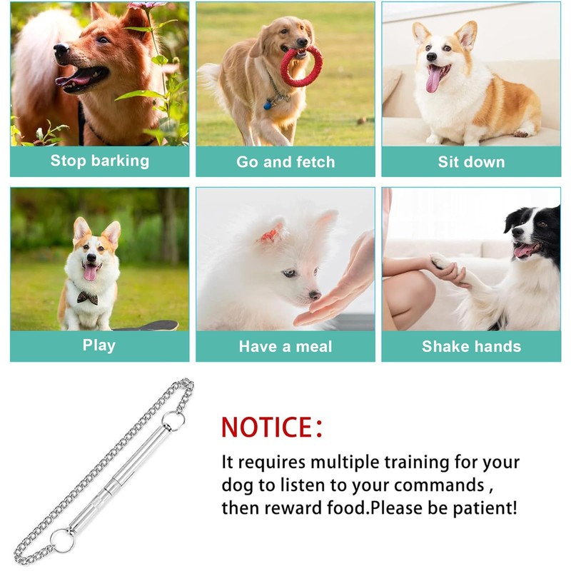 AHEJIOO Dog Whistle Rütter Recall - Metal Whistle with Necklace
