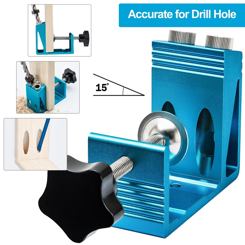 Pocket Hole Jig Kit Dowel Drill Joinery Screw Kit Carpenters