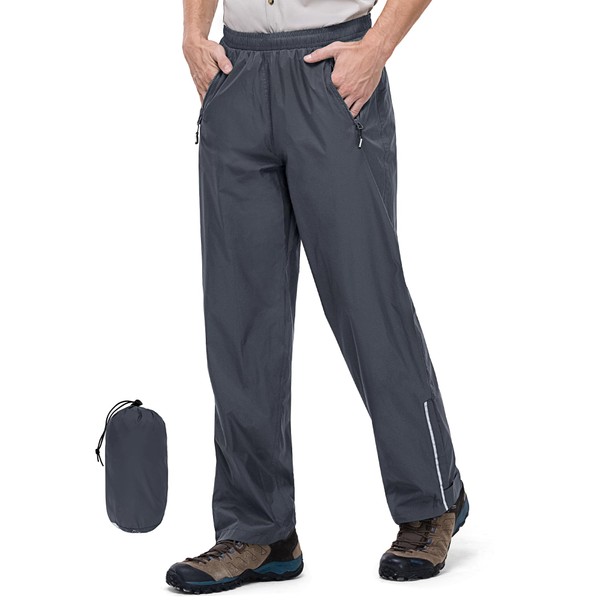 Outdoor Ventures Men's Packable Rain Pants Lightweight Waterproof Rain Overall